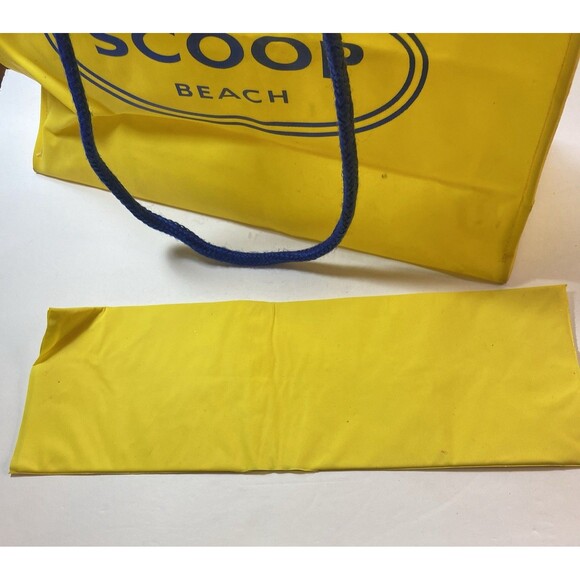 SCOOP Beach Tote Yellow Blue Shopping Bag Rubber Vinyl - Picture 10 of 16